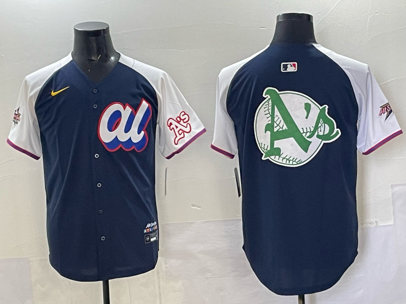 Men 2025 Oakland Athletics blank Blue All star Nike MLB Jersey 001->oakland athletics->MLB Jersey
